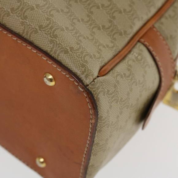 CELINE Macadam Canvas Hand Bag PVC Leather Beige Auth 38694 - Picture 8 of 16